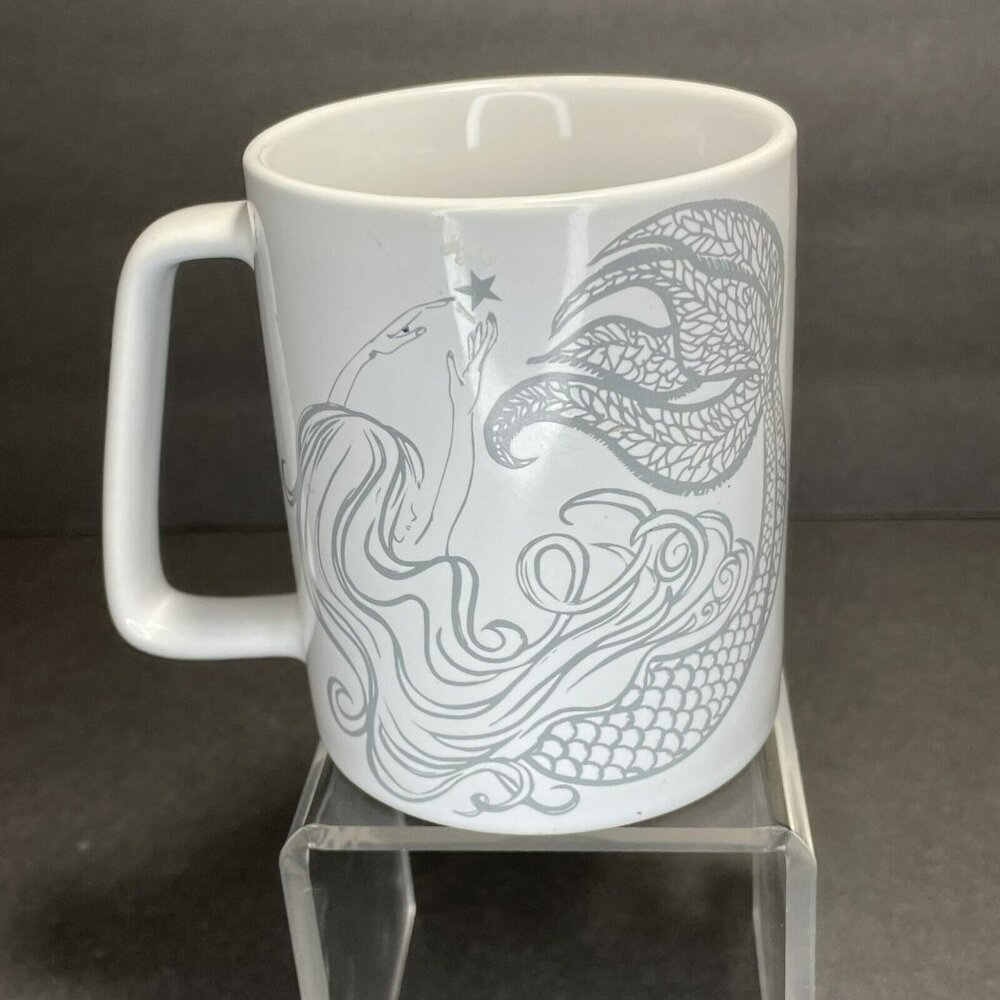 2020 Starbucks Ceramic White Siren Mermaid Print Mug - 11 oz - Picture 2 of 5